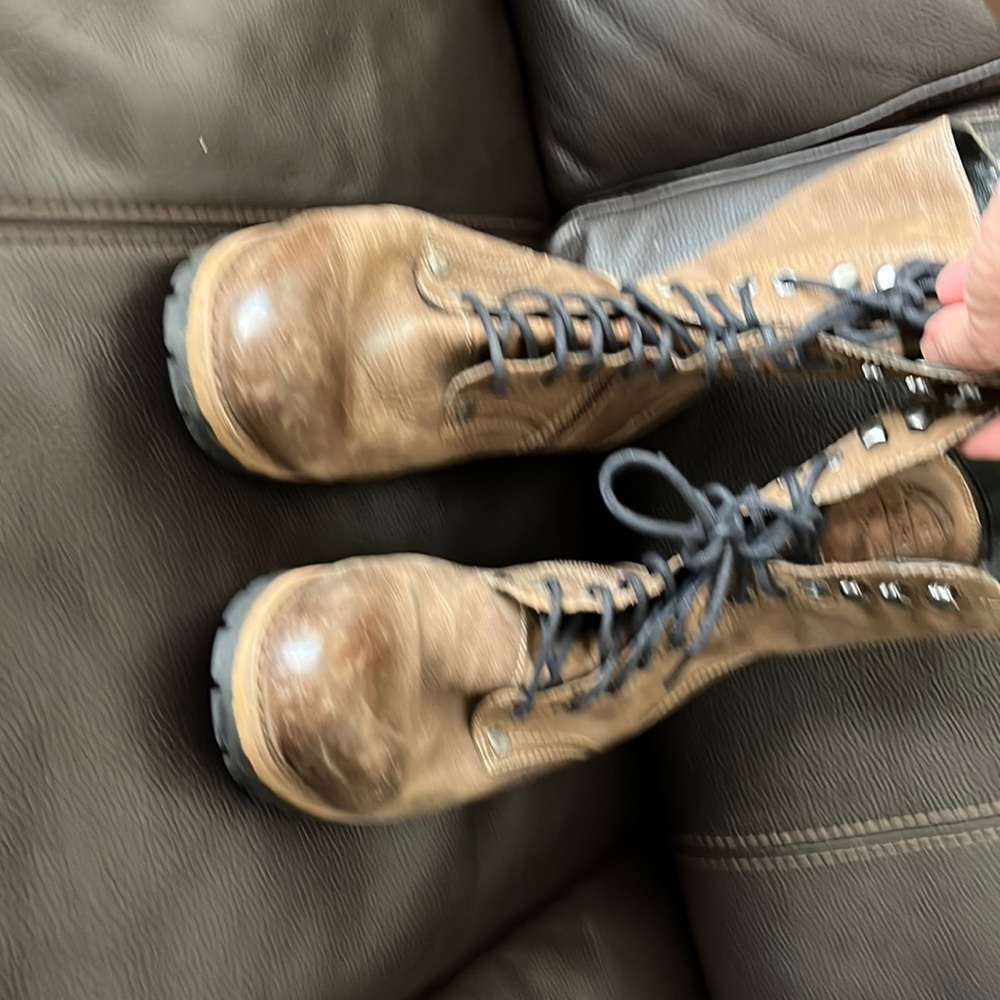 Vagabond lace up brown leather boots 7